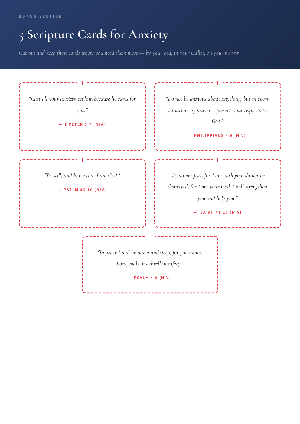 Actual printable Scripture cards page